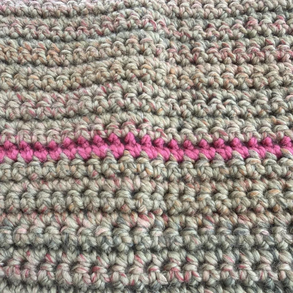 Have Crochet Green/cranberry Throw Blanket 40in X 50in GWB004